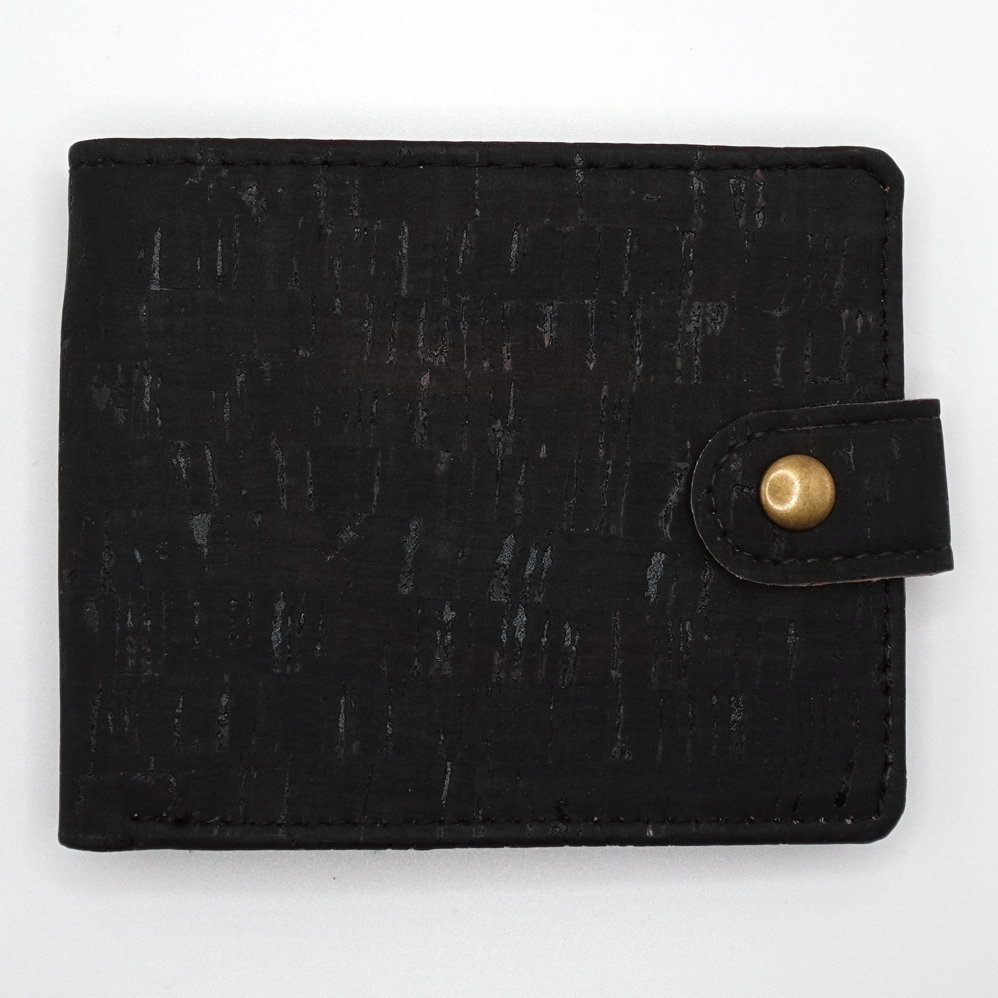 Cork Bifold Wallet with Popper Closure, ID Window & Coin Pocket
