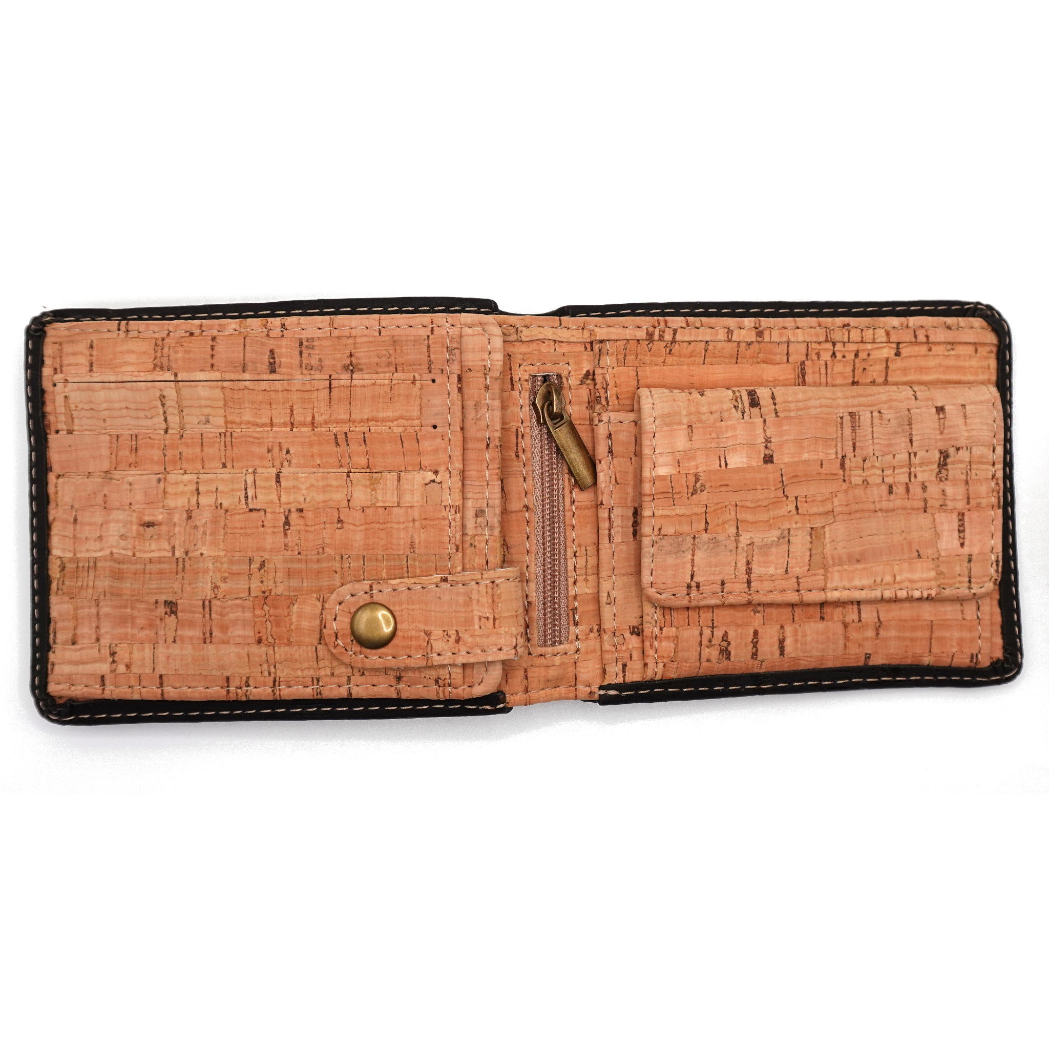 Cork Bifold Wallet with ID Window and Coin Pocket