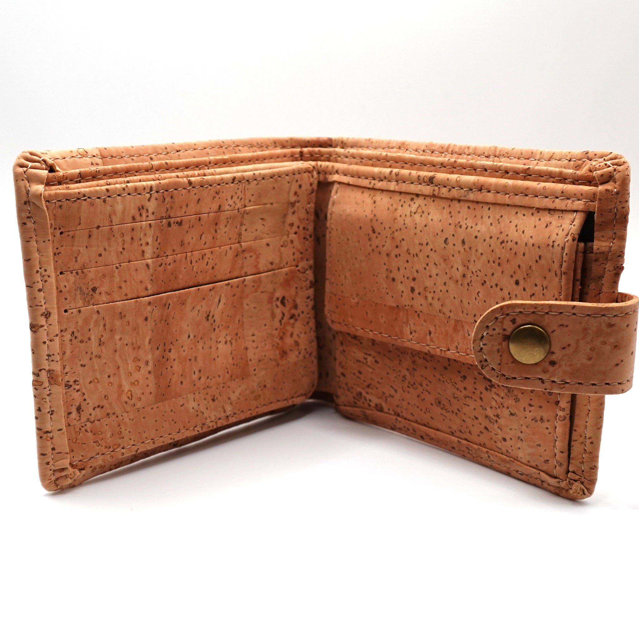 Natural Cork Wallet with Popper Closure