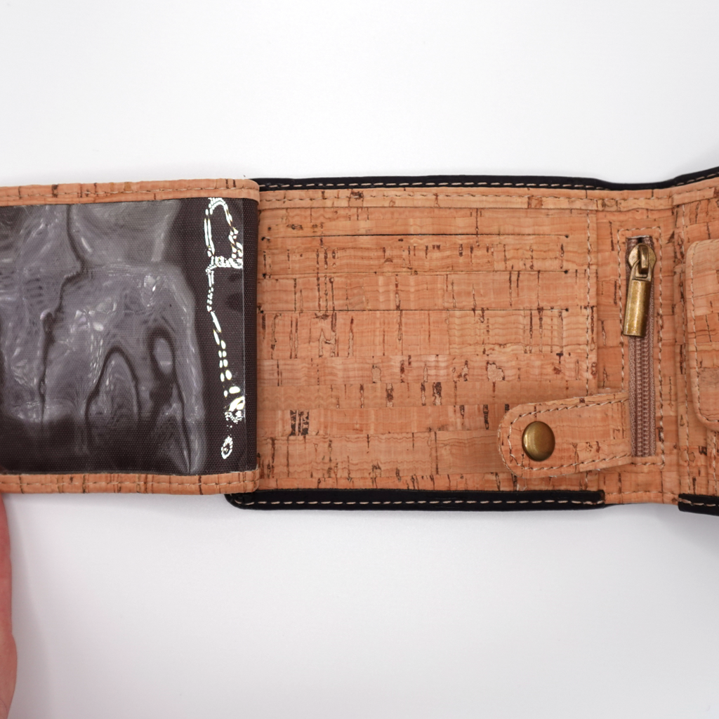 Cork Bifold Wallet with ID Window and Coin Pocket