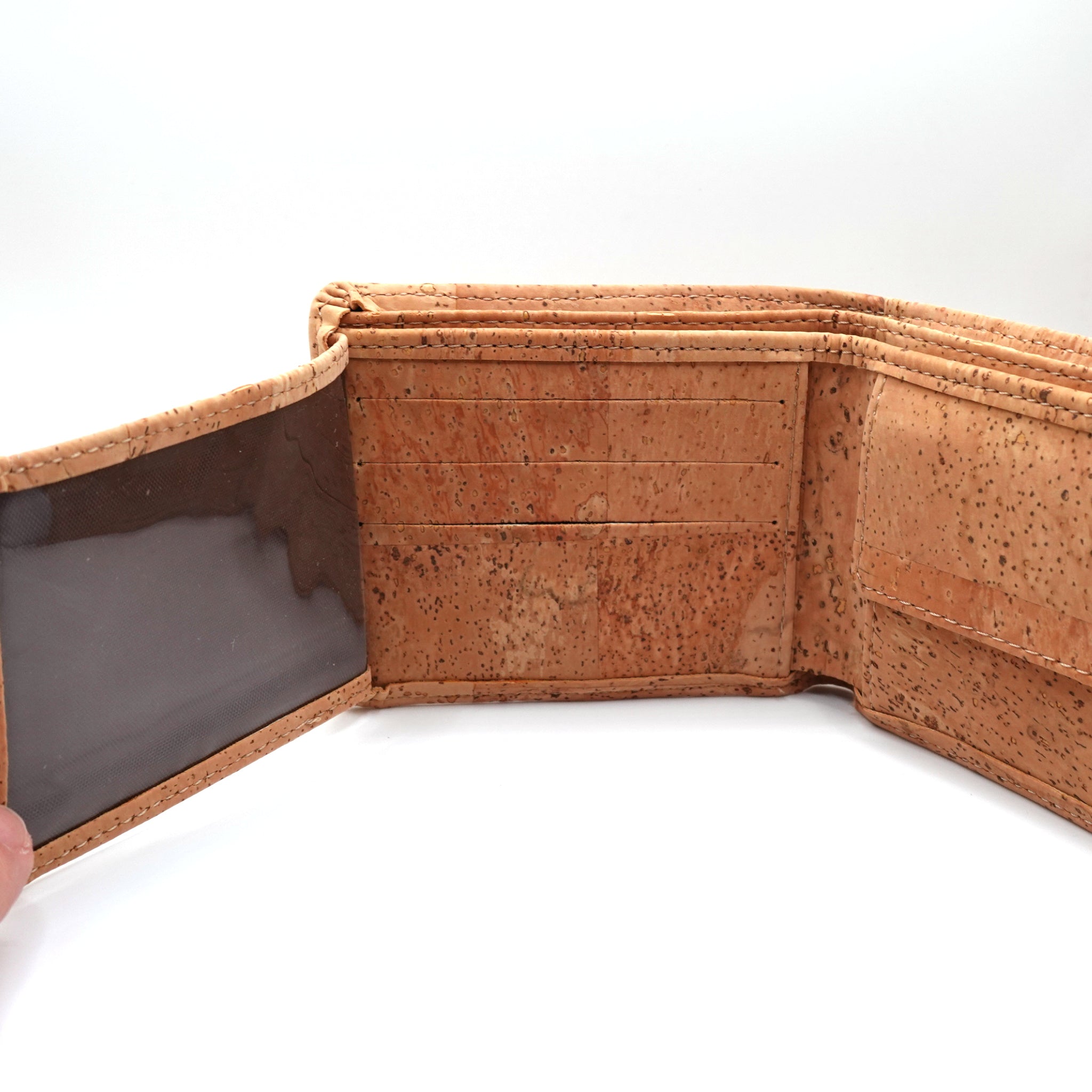 Natural Cork Wallet with Popper Closure