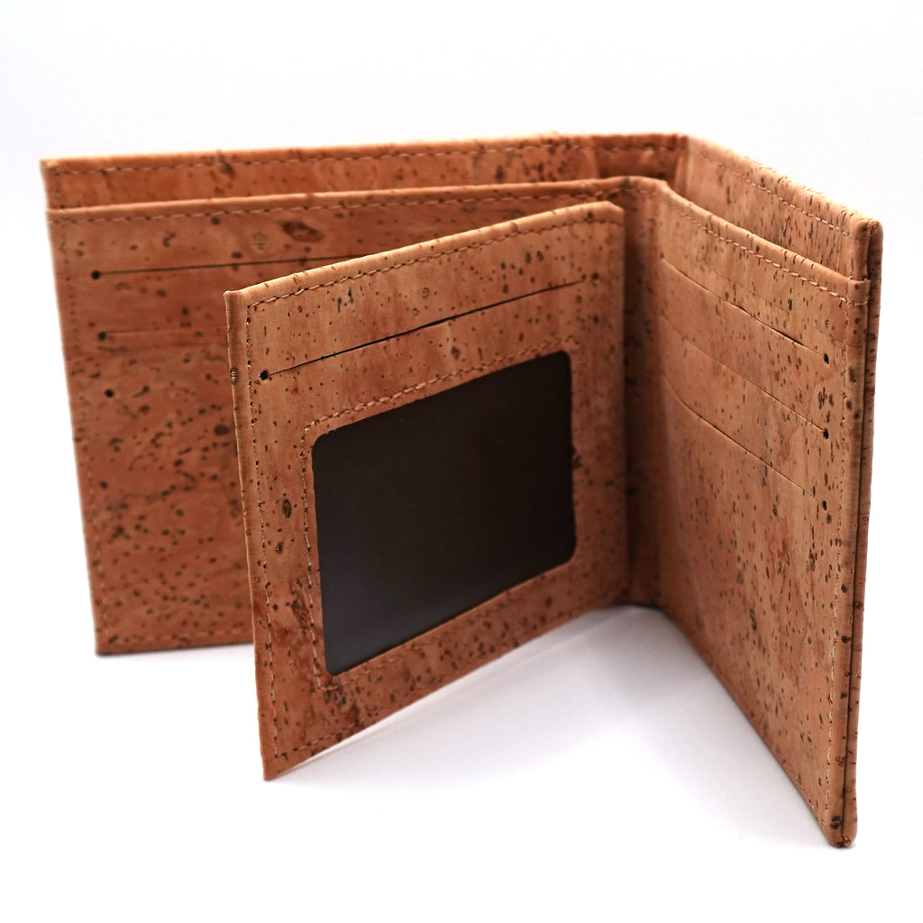 Natural Cork Bifold Wallet with ID Window
