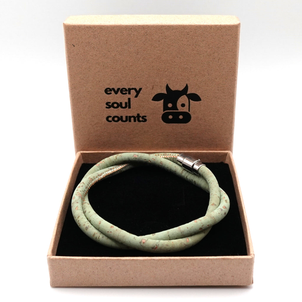 Meadow Green Cork Bracelet | Handcrafted in the UK