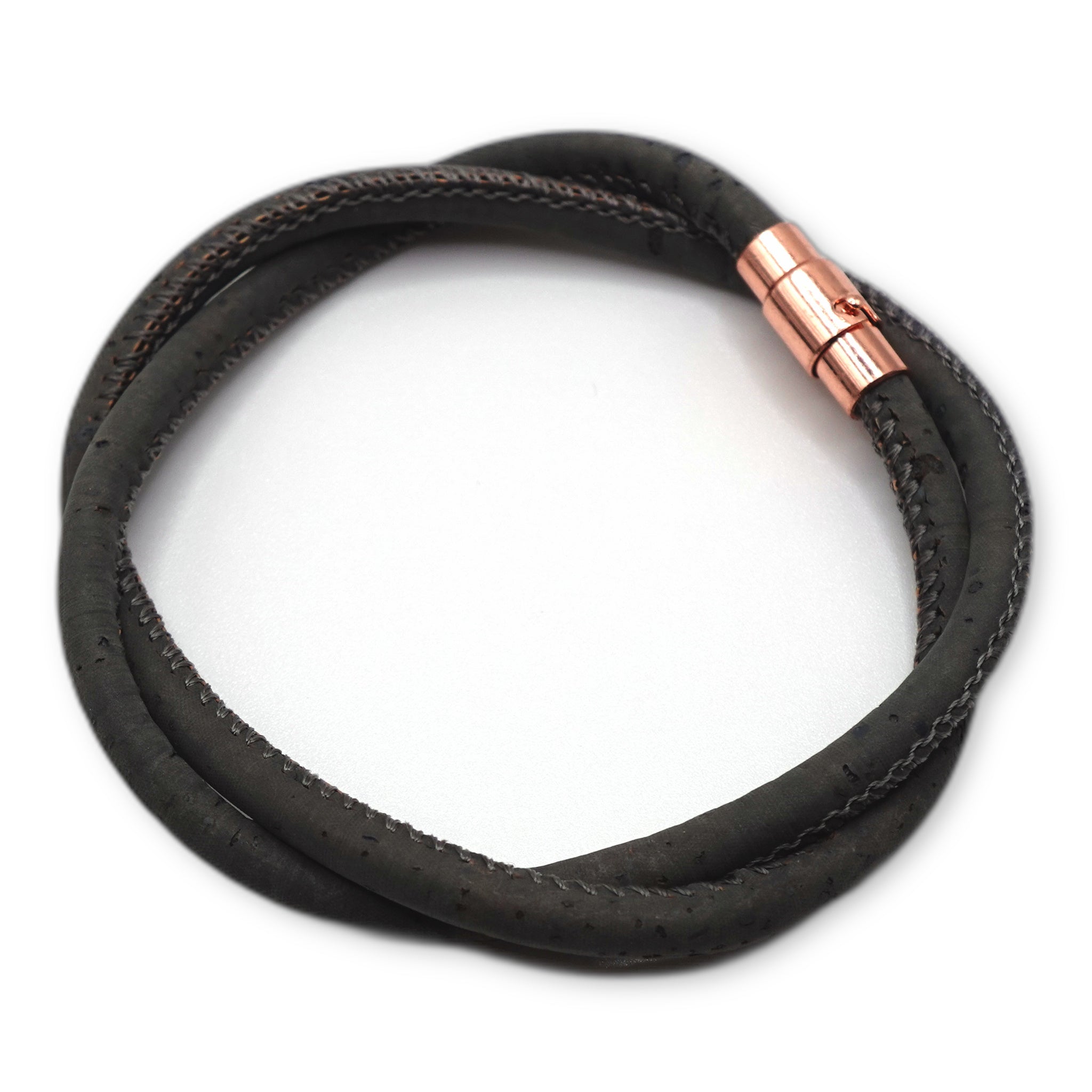 Charcoal Cork Bracelet | Handcrafted in the UK
