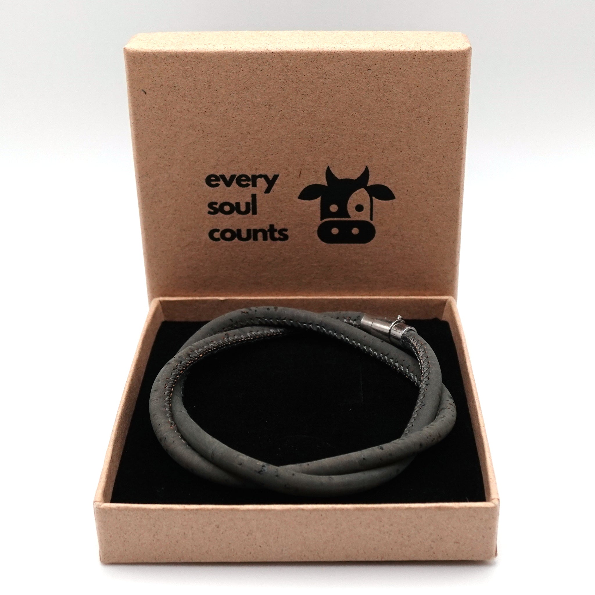 Charcoal Cork Bracelet | Handcrafted in the UK
