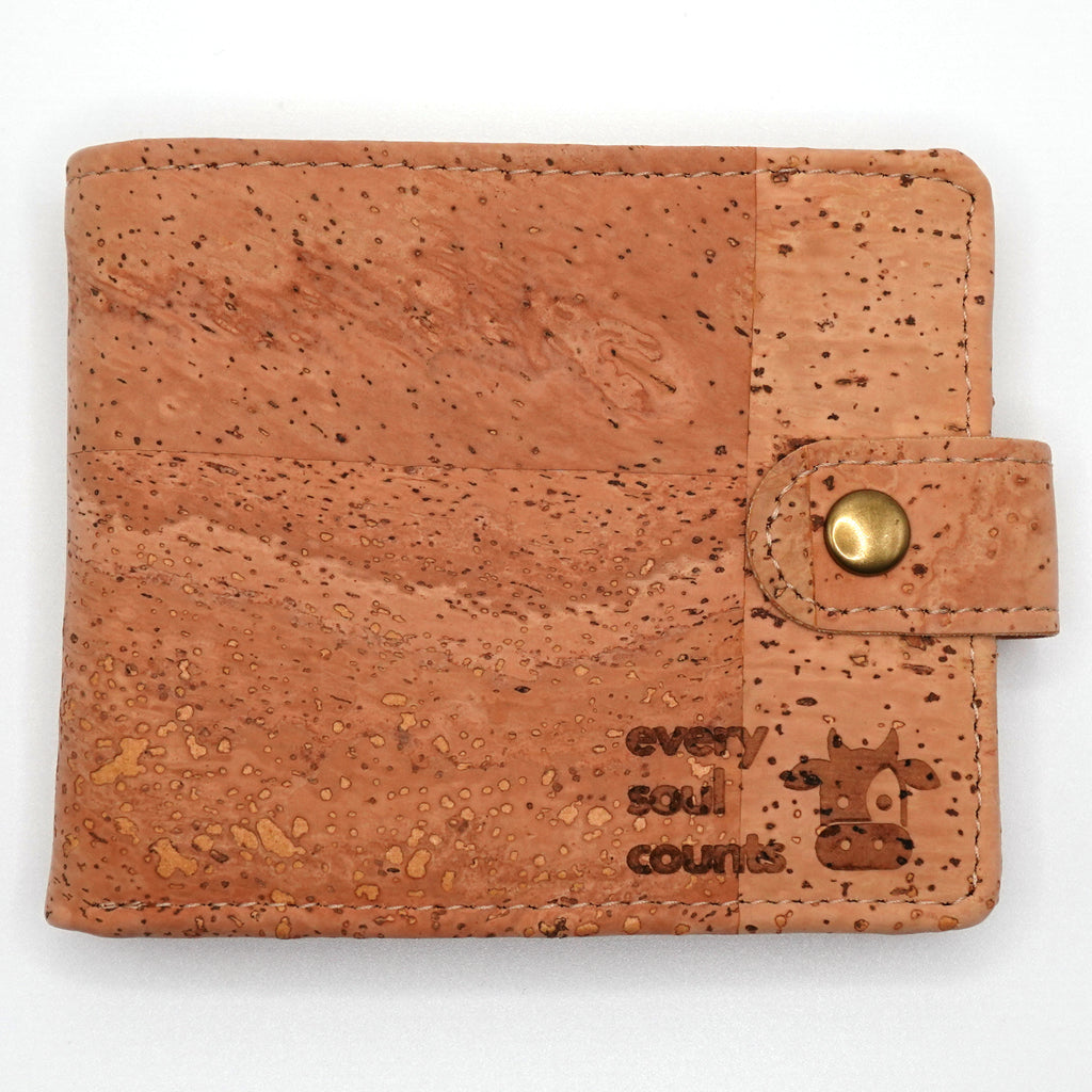 Natural Cork Wallet with Popper Closure