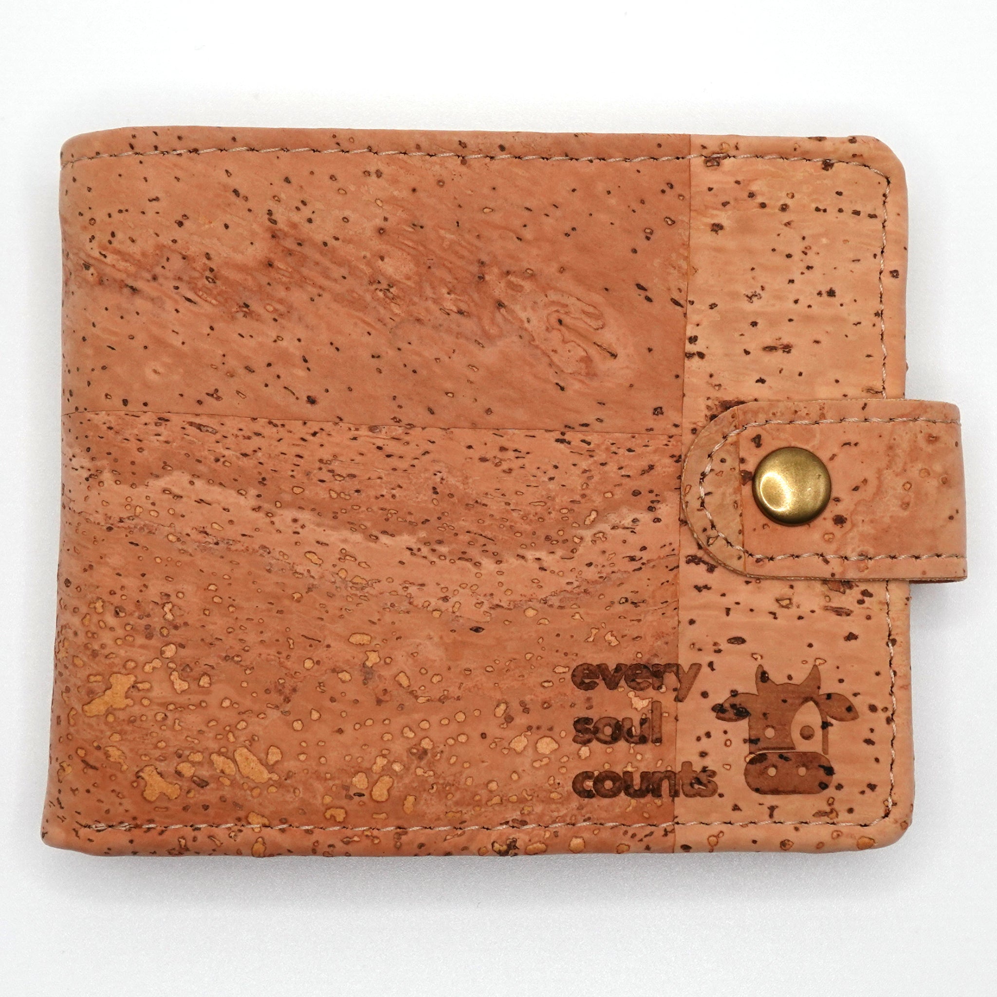 Natural Cork Wallet with Popper Closure