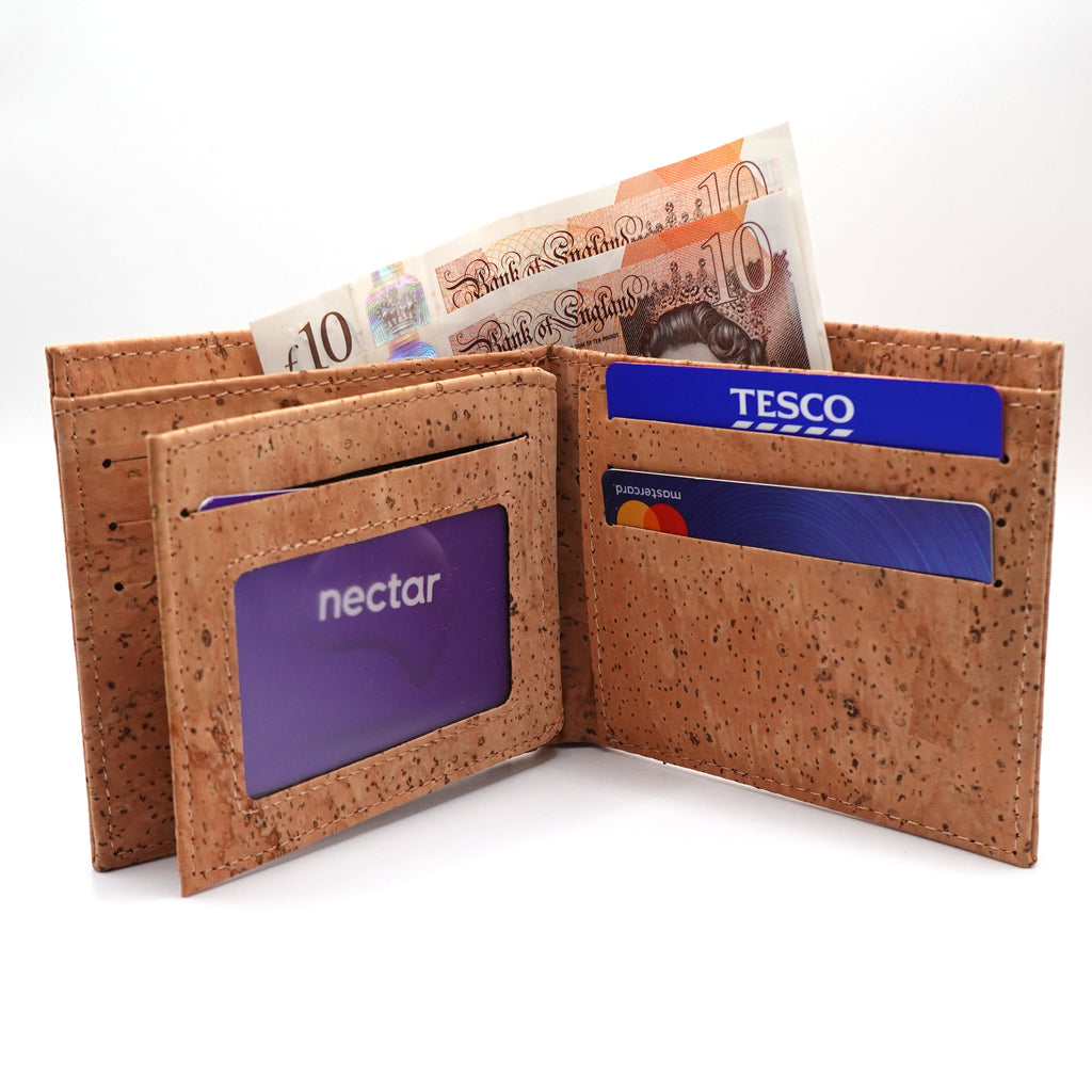 Natural Cork Bifold Wallet with ID Window