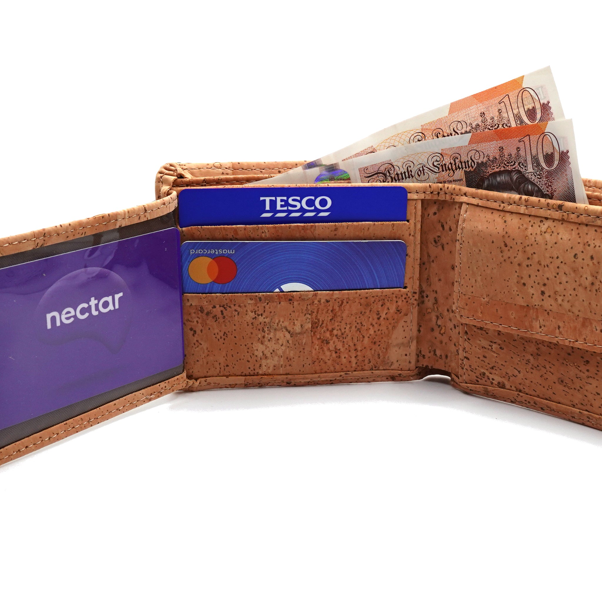 Natural Cork Wallet with Popper Closure