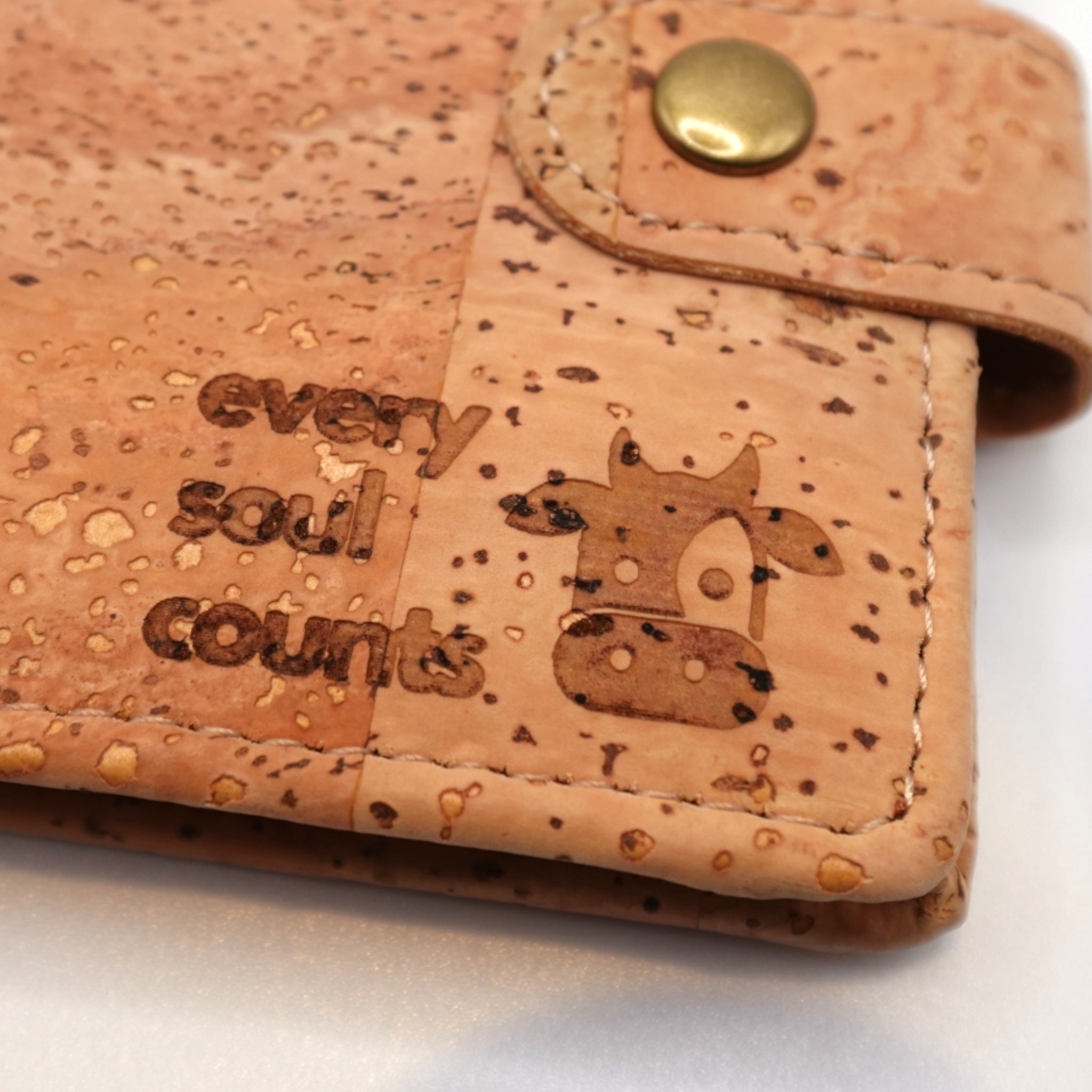 Natural Cork Wallet with Popper Closure