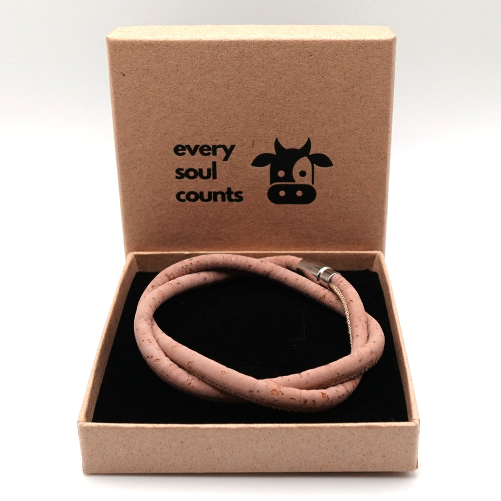 Dusty Rose Cork Bracelet | Handcrafted in the UK