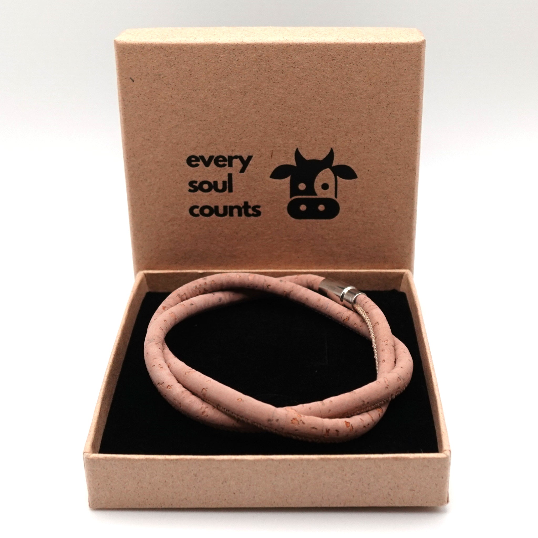 Dusty Rose Cork Bracelet | Handcrafted in the UK