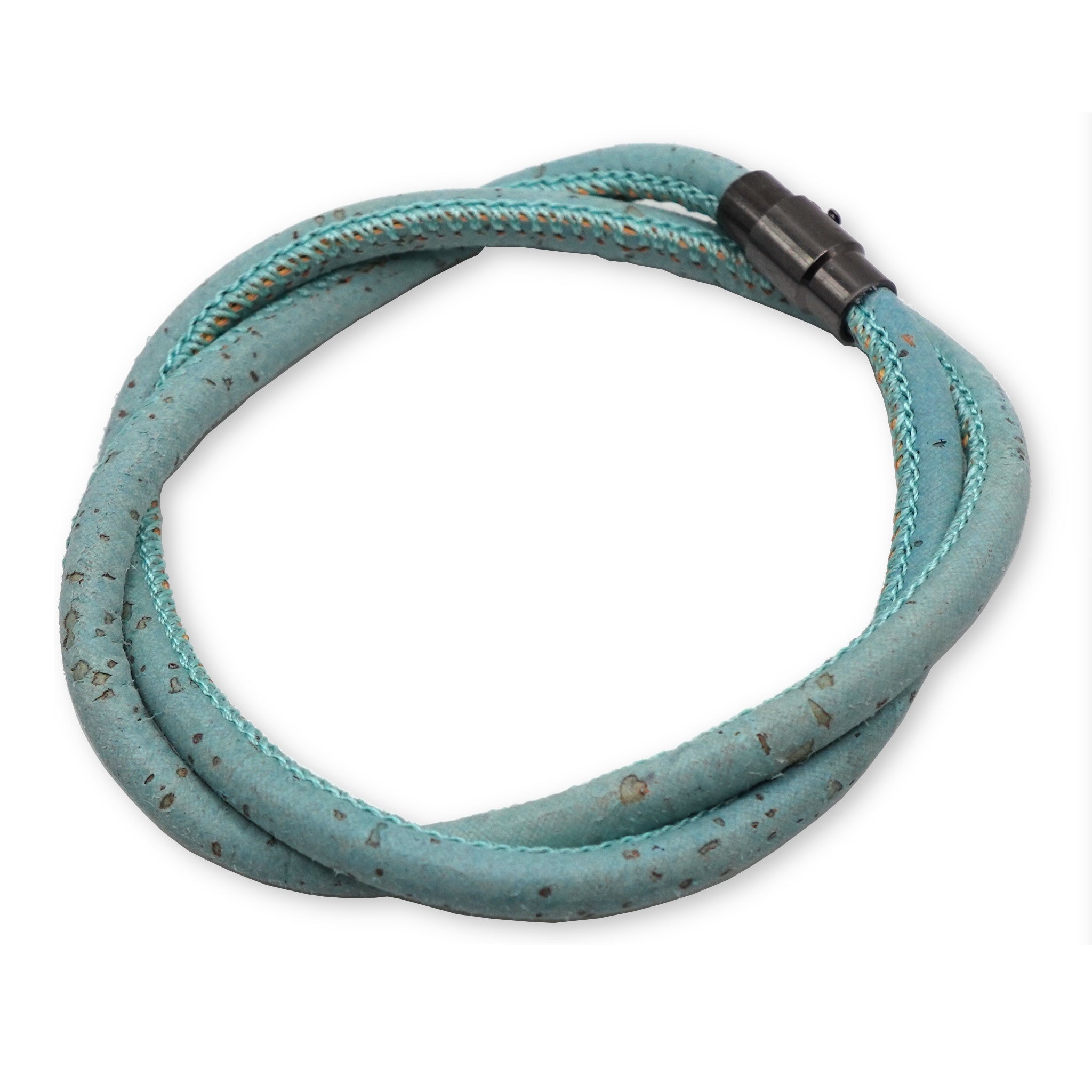 Sky Blue Cork Bracelet | Handcrafted in the UK
