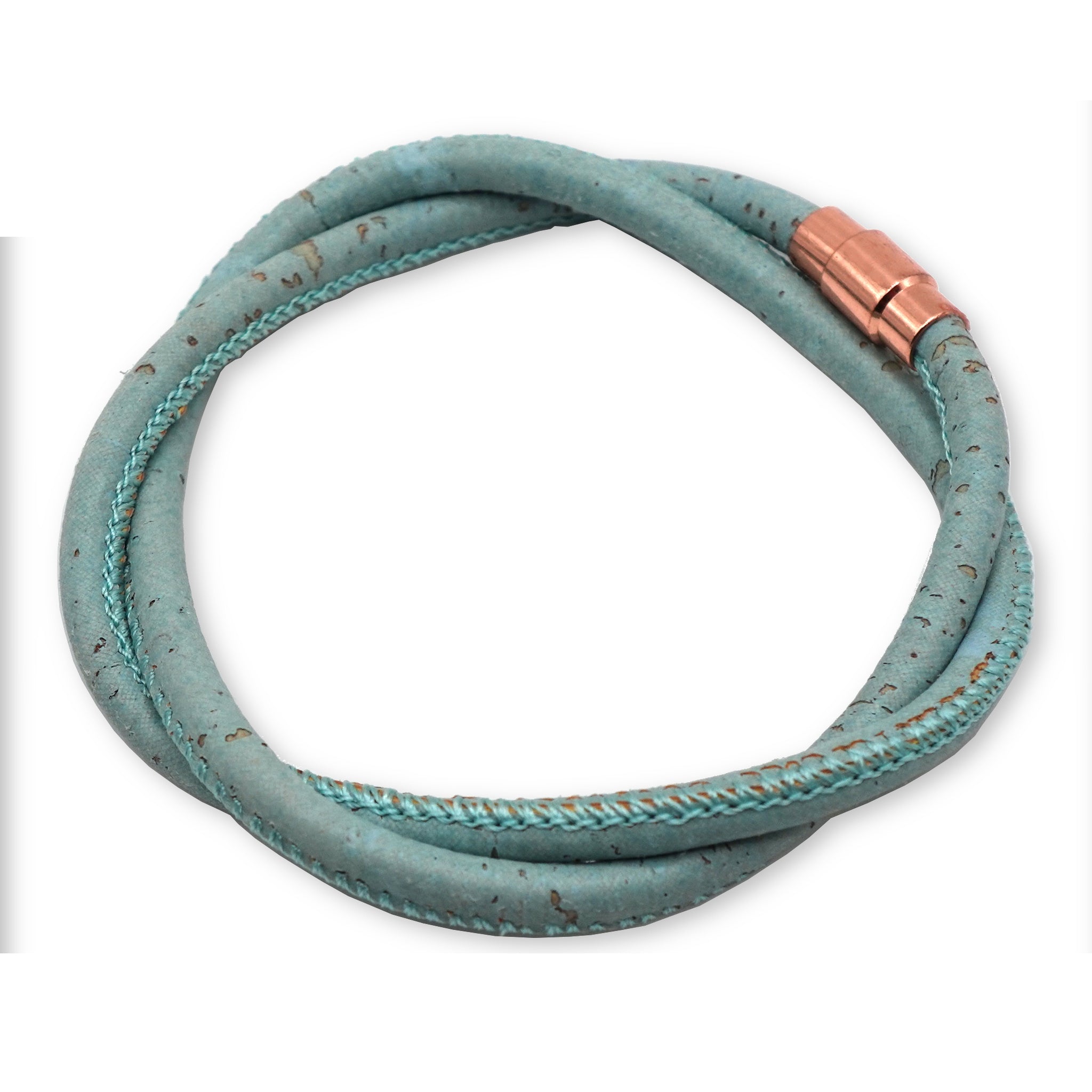Sky Blue Cork Bracelet | Handcrafted in the UK