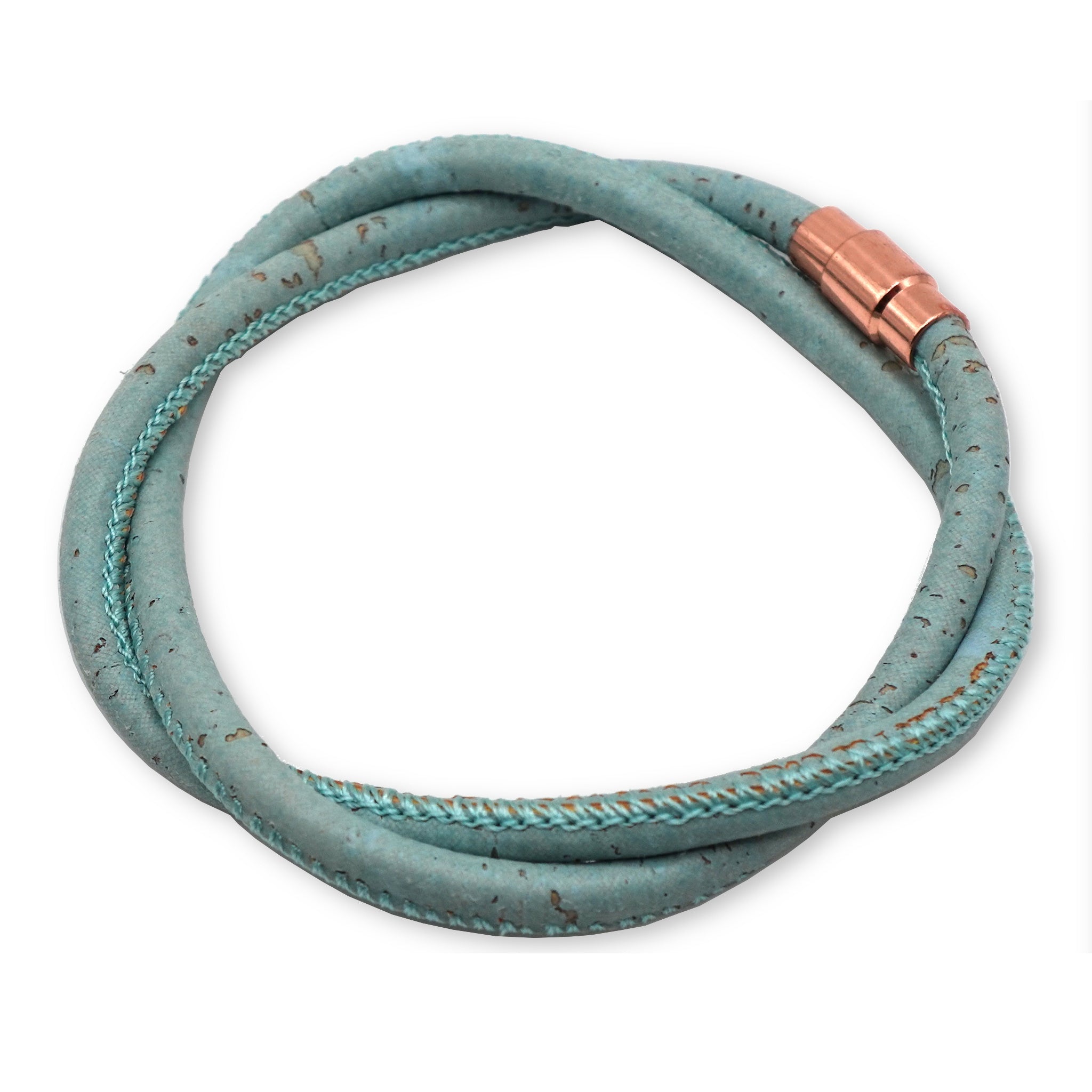 Sky Blue Cork Bracelet | Handcrafted in the UK
