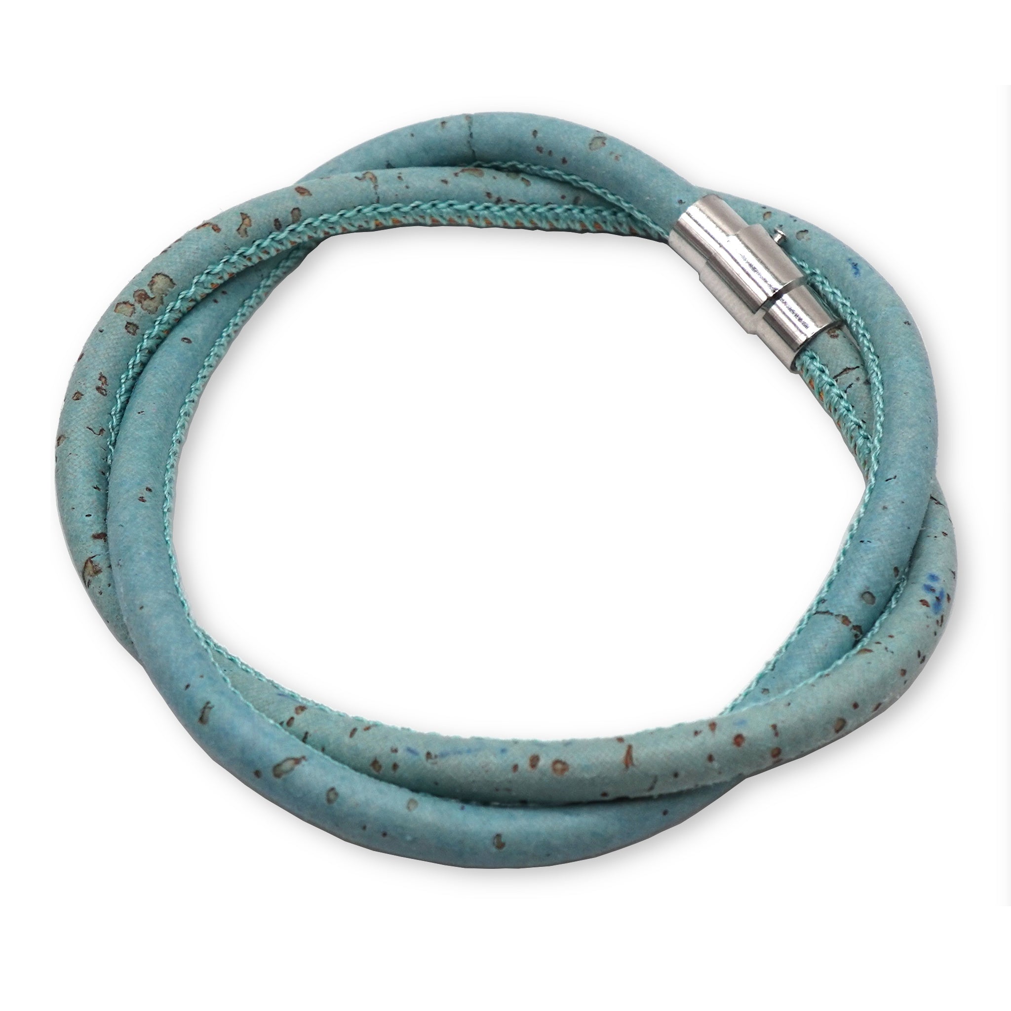 Sky Blue Cork Bracelet | Handcrafted in the UK