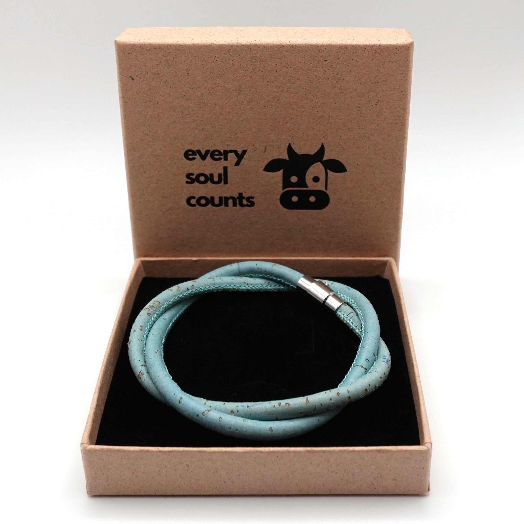 Sky Blue Cork Bracelet | Handcrafted in the UK