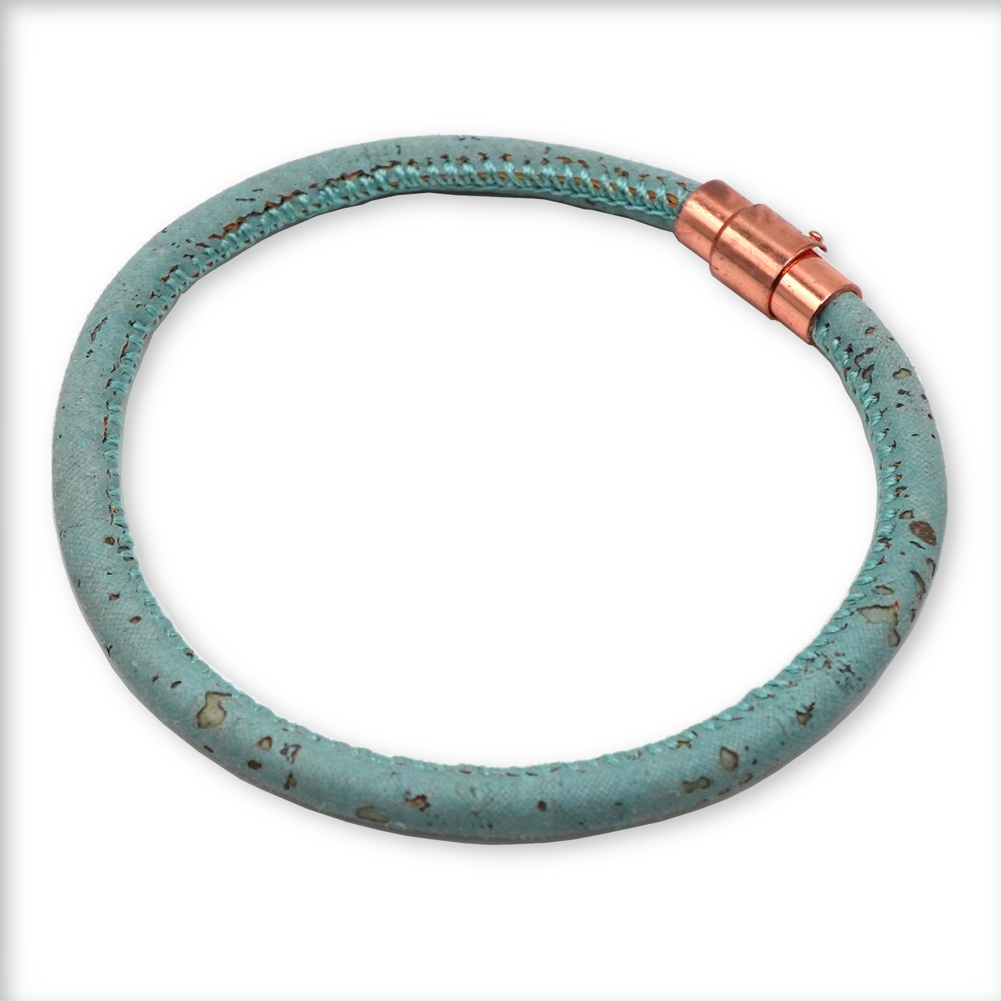 Sky Blue Cork Bracelet | Handcrafted in the UK