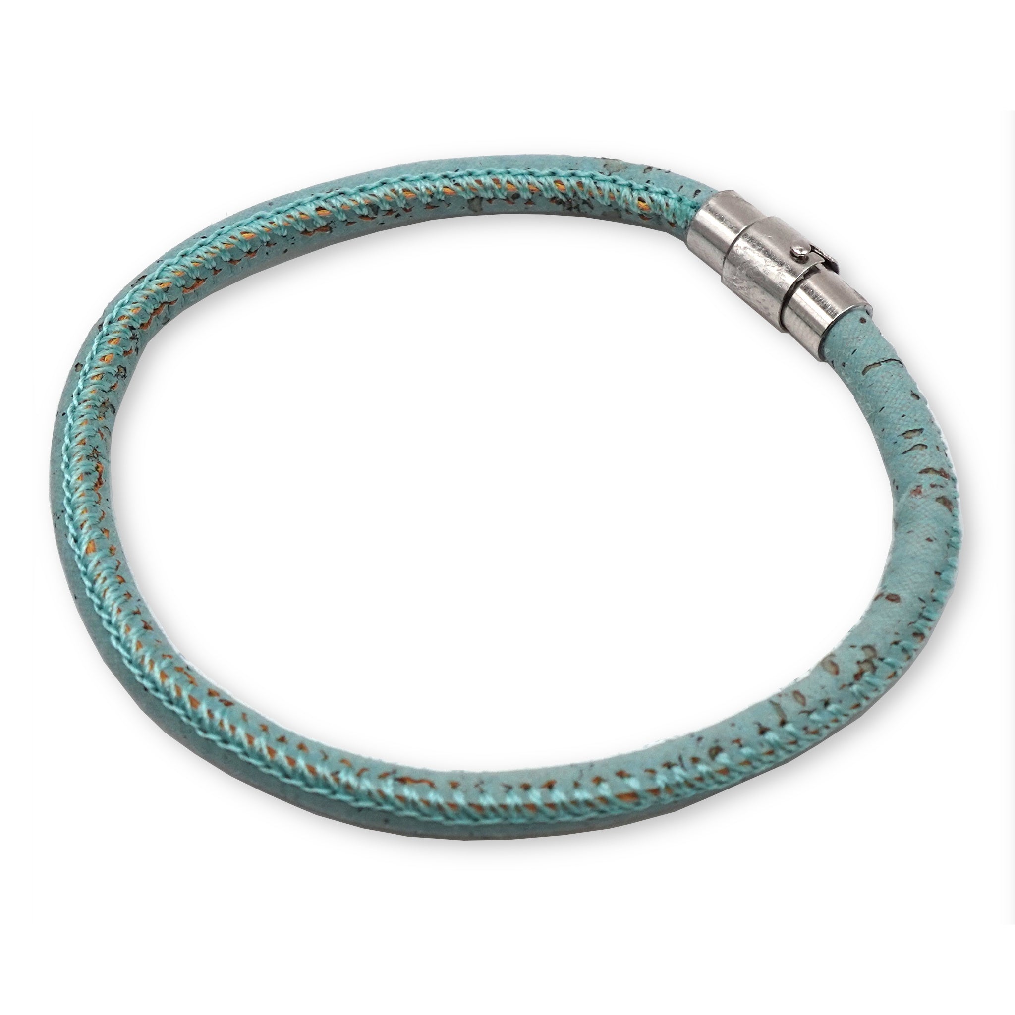Sky Blue Cork Bracelet | Handcrafted in the UK
