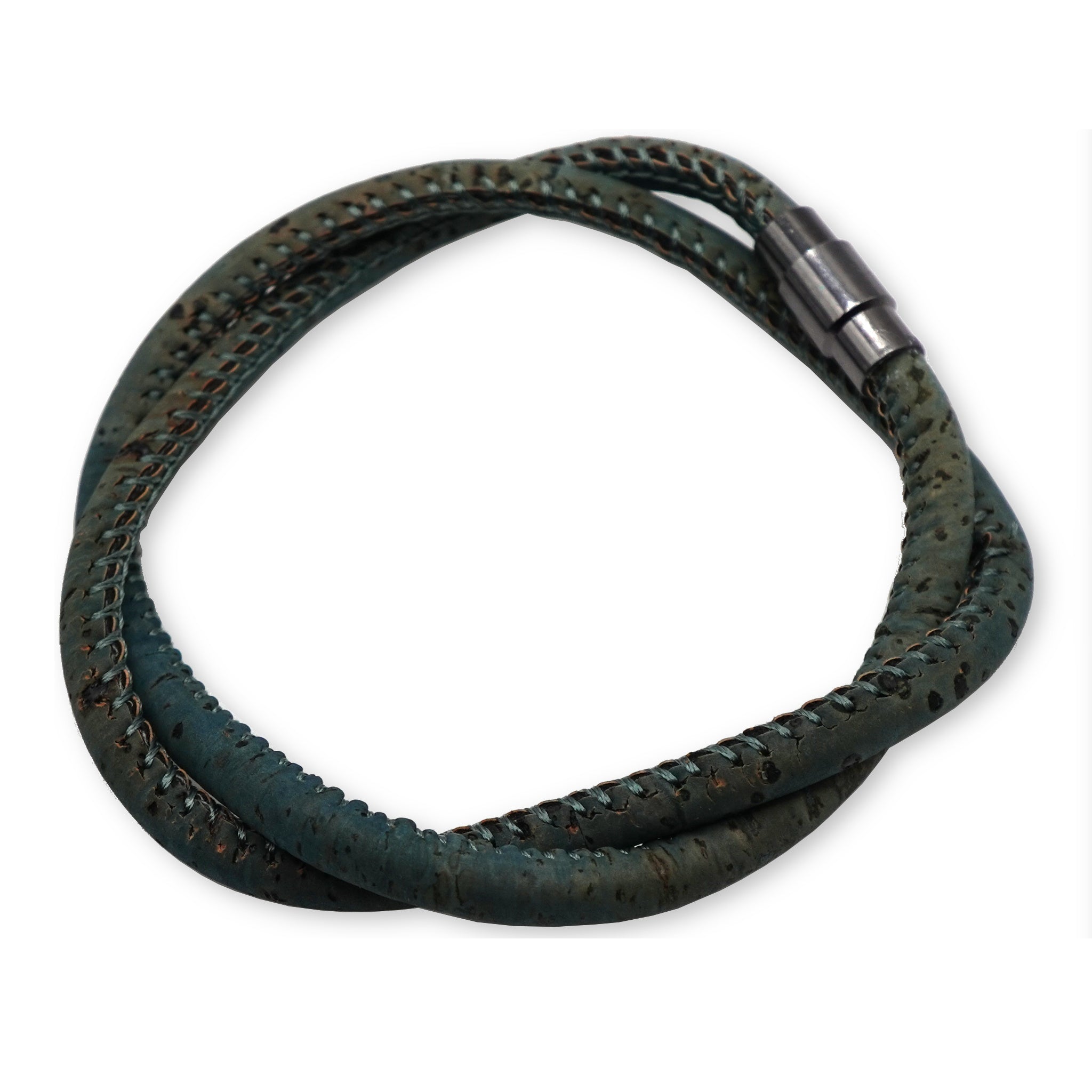 Deep Teal Cork Bracelet | Handcrafted in the UK