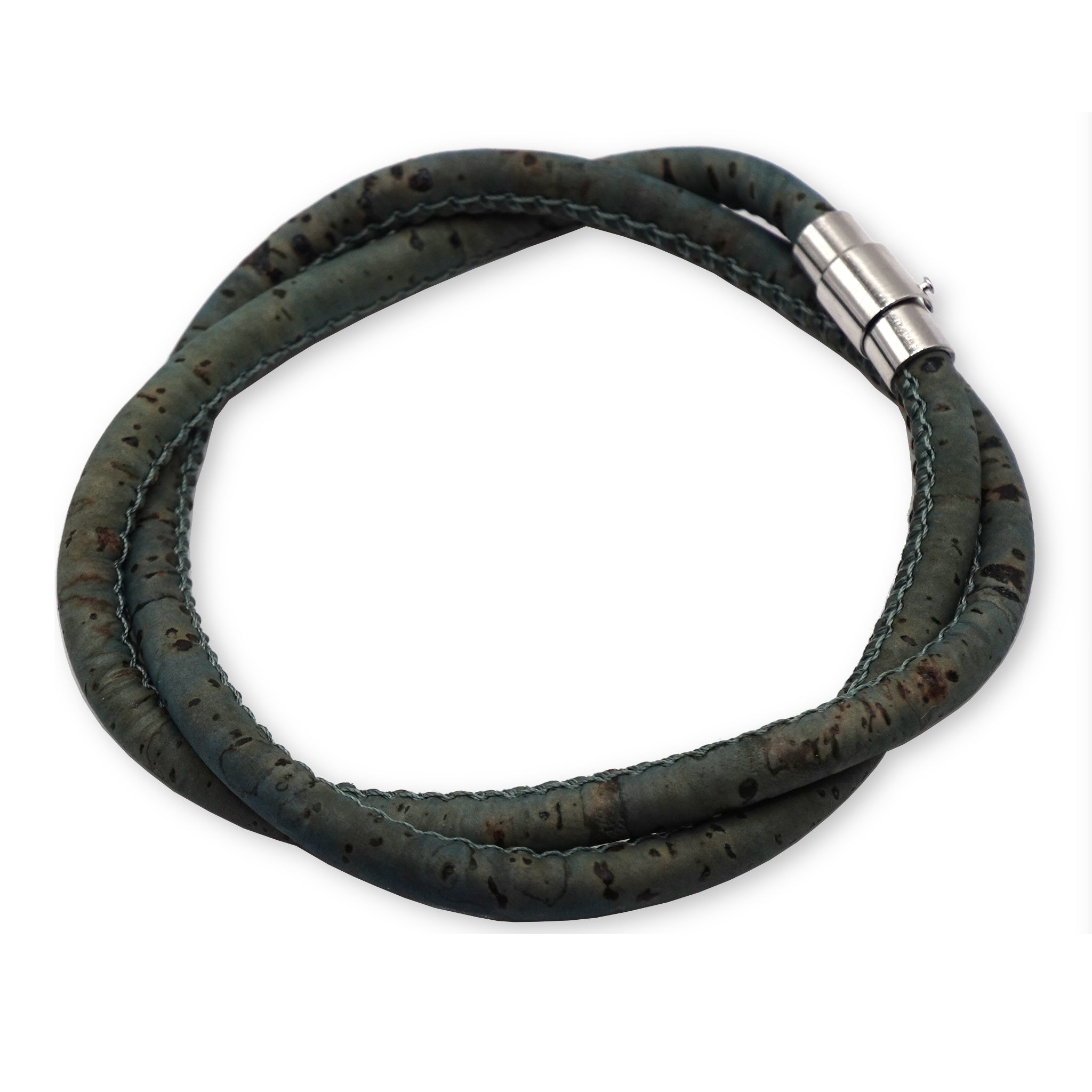 Deep Teal Cork Bracelet | Handcrafted in the UK