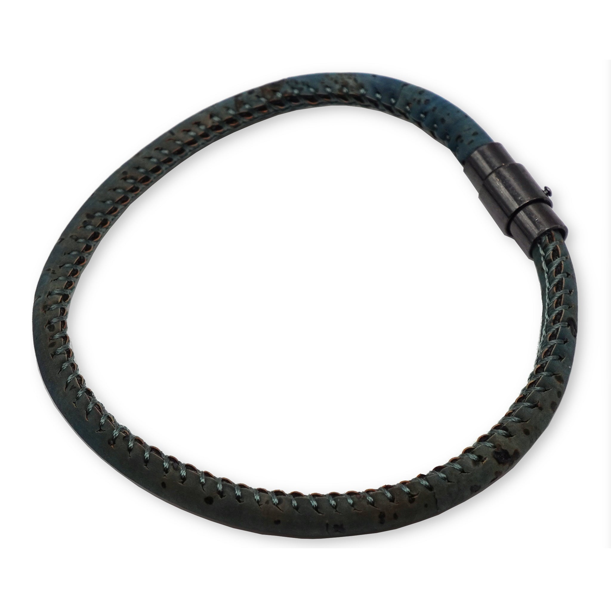 Deep Teal Cork Bracelet | Handcrafted in the UK