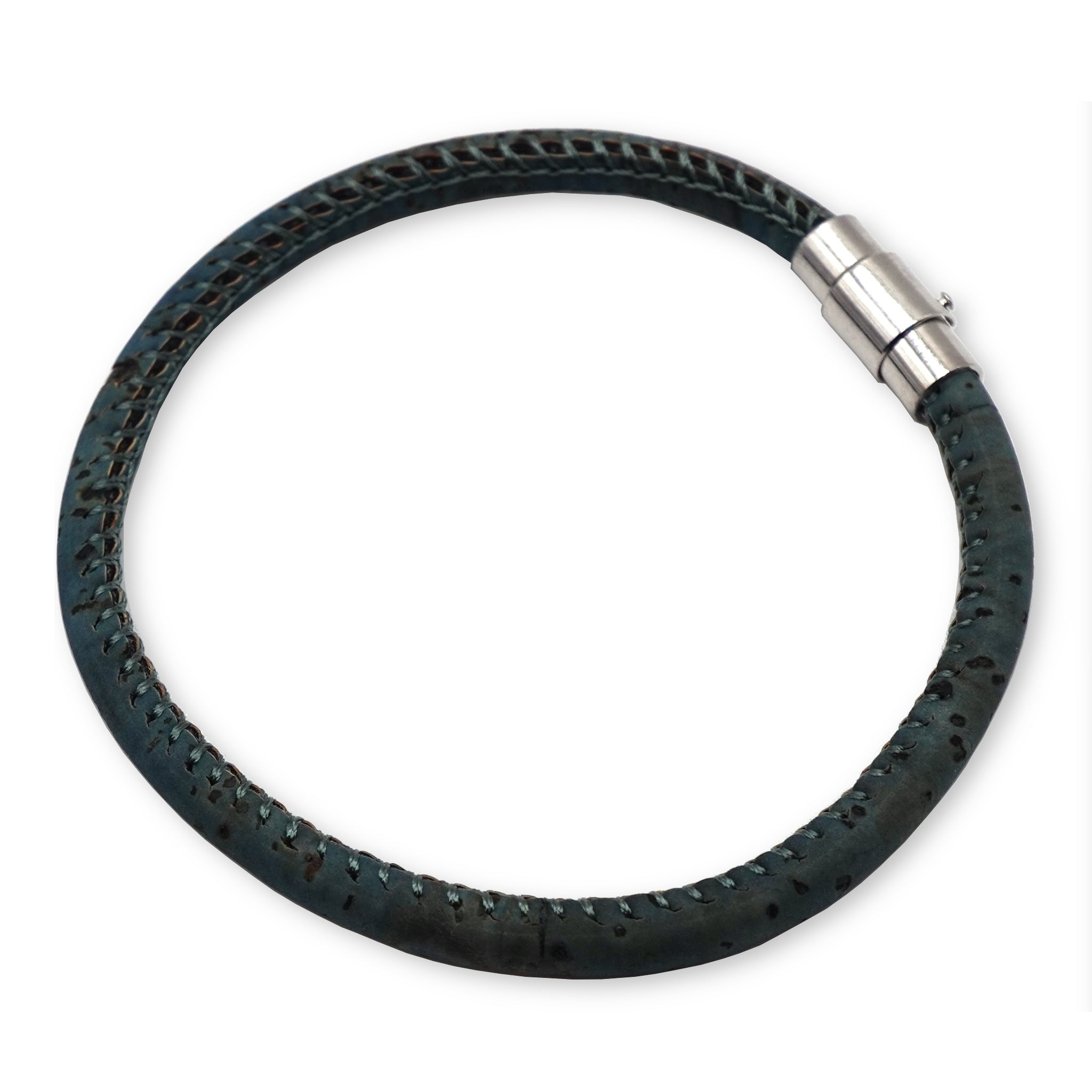 Deep Teal Cork Bracelet | Handcrafted in the UK
