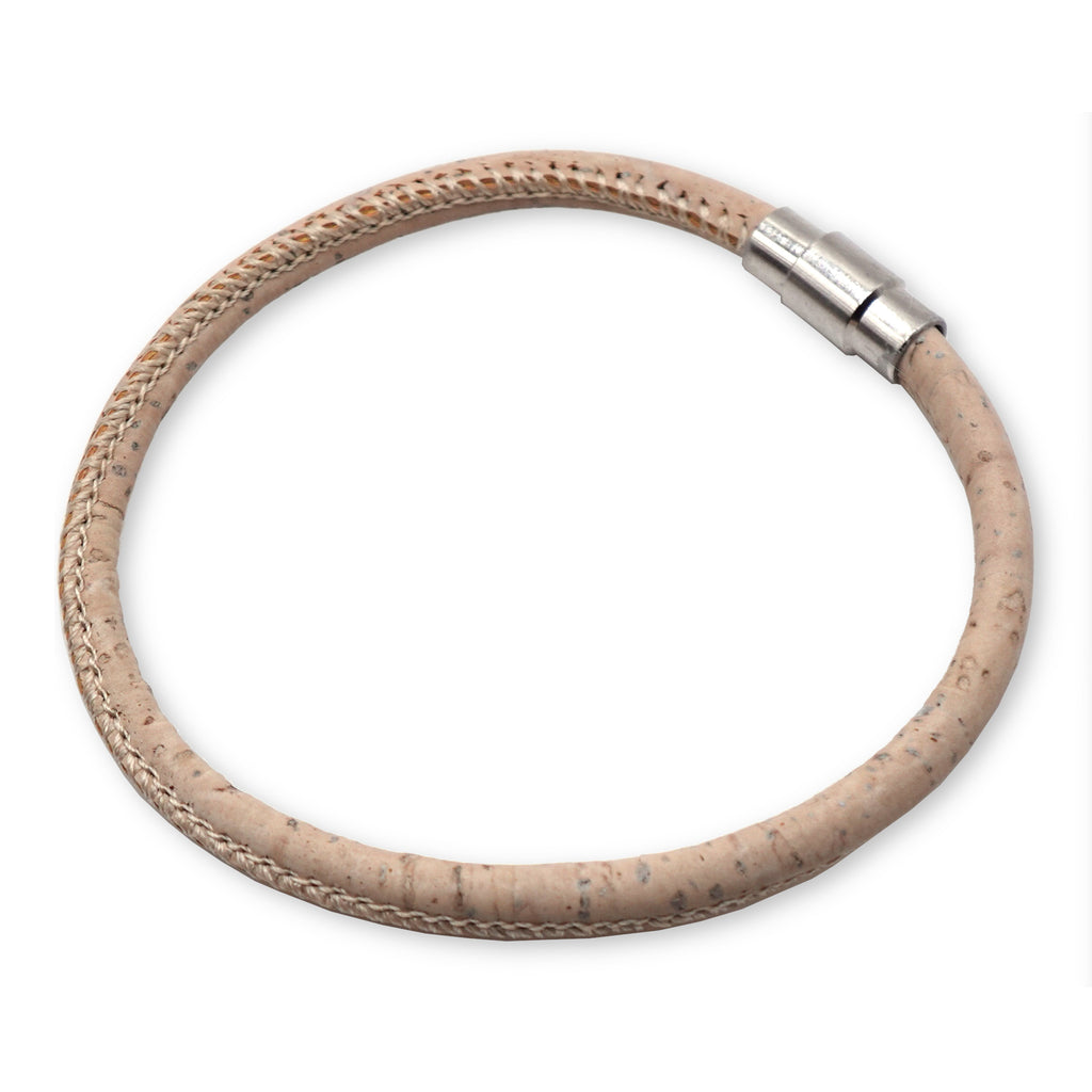 White Single Loop Bracelet with Silver Clasp Alternate Image