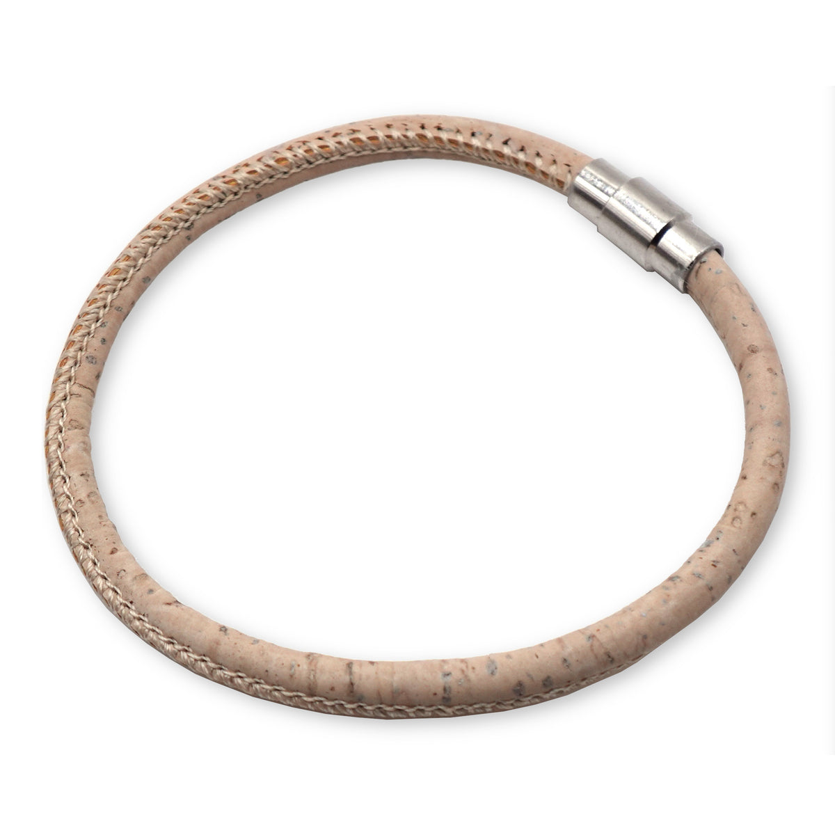 White Single Loop Bracelet with Silver Clasp Alternate Image